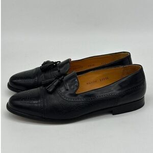 Meglan Spain Tassel Oxford Dress Loafers Leather Shoes Mens 10.5M Black‎ 25375